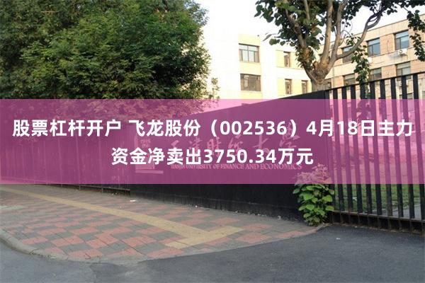 股票杠杆开户 飞龙股份（002536）4月18日主力资金净卖出3750.34万元