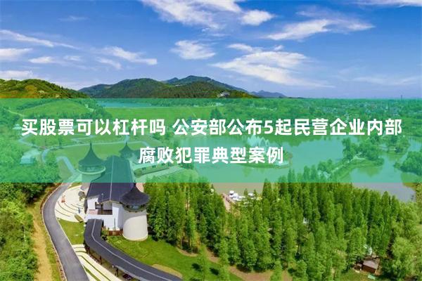 买股票可以杠杆吗 公安部公布5起民营企业内部腐败犯罪典型案例