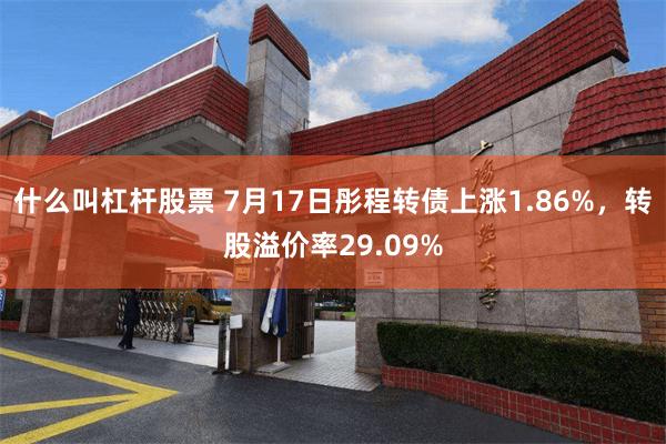 什么叫杠杆股票 7月17日彤程转债上涨1.86%，转股溢价率29.09%