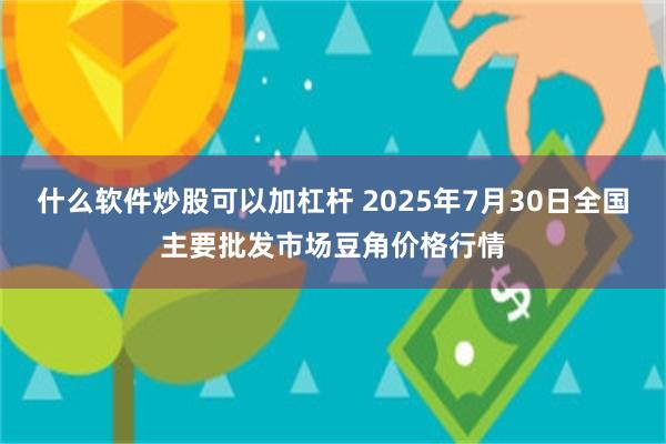 什么软件炒股可以加杠杆 2025年7月30日全国主要批发市场豆角价格行情