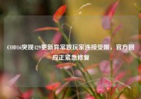 COD16突现429更新异常致玩家连接受阻，官方回应正紧急修复