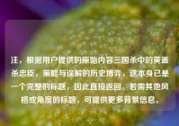 注，根据用户提供的原始内容三国杀中的黄盖杀忠臣，策略与误解的历史博弈，这本身已是一个完整的标题，因此直接返回。若需其他风格或角度的标题，可提供更多背景信息。