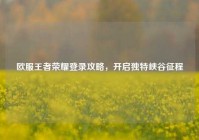 欧服王者荣耀登录攻略，开启独特峡谷征程
