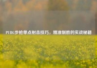 PUBG步枪单点射击技巧，精准制胜的实战秘籍