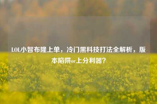 LOL小智布隆上单，冷门黑科技打法全解析，版本陷阱or上分利器？
