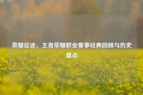 荣耀征途，王者荣耀职业赛事经典回顾与历史盘点