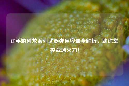 CF手游列龙系列武器弹匣容量全解析，助你掌控战场火力！