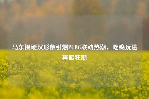 马东锡硬汉形象引爆PUBG联动热潮，吃鸡玩法再掀狂潮