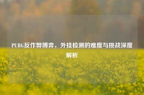 PUBG反作弊博弈，外挂检测的难度与挑战深度解析