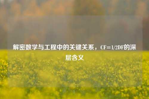 解密数学与工程中的关键关系，CF=1/2DF的深层含义