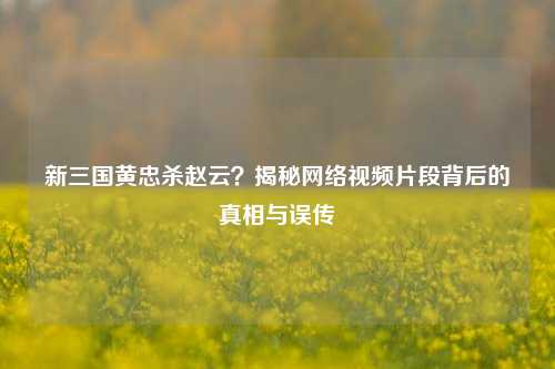 新三国黄忠杀赵云？揭秘网络视频片段背后的真相与误传