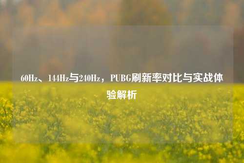 60Hz、144Hz与240Hz，PUBG刷新率对比与实战体验解析