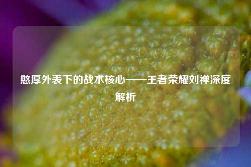 憨厚外表下的战术核心——王者荣耀刘禅深度解析