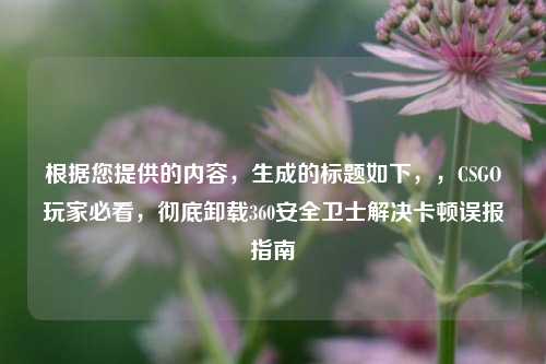 根据您提供的内容，生成的标题如下，，CSGO玩家必看，彻底卸载360安全卫士解决卡顿误报指南