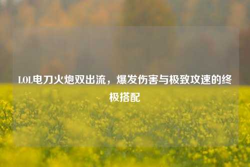 LOL电刀火炮双出流，爆发伤害与极致攻速的终极搭配