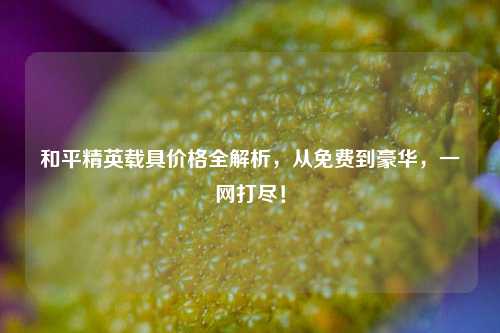 和平精英载具价格全解析，从免费到豪华，一网打尽！