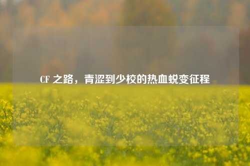 CF 之路，青涩到少校的热血蜕变征程