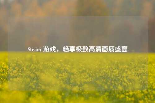 Steam 游戏，畅享极致高清画质盛宴