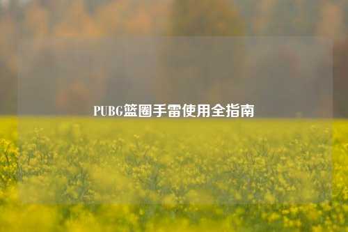 PUBG篮圈手雷使用全指南