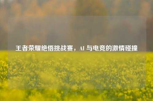 王者荣耀绝悟挑战赛，AI 与电竞的 *** 碰撞