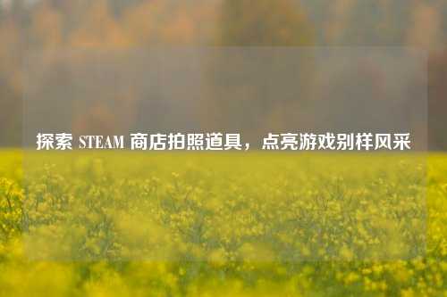 探索 STEAM 商店拍照道具，点亮游戏别样风采