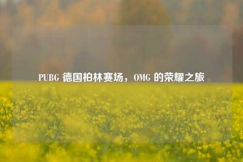 PUBG 德国柏林赛场，OMG 的荣耀之旅