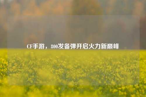 CF手游，800发备弹开启火力新巅峰